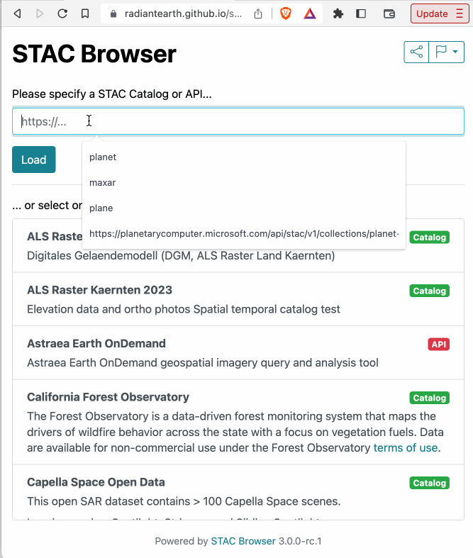 STAC demo